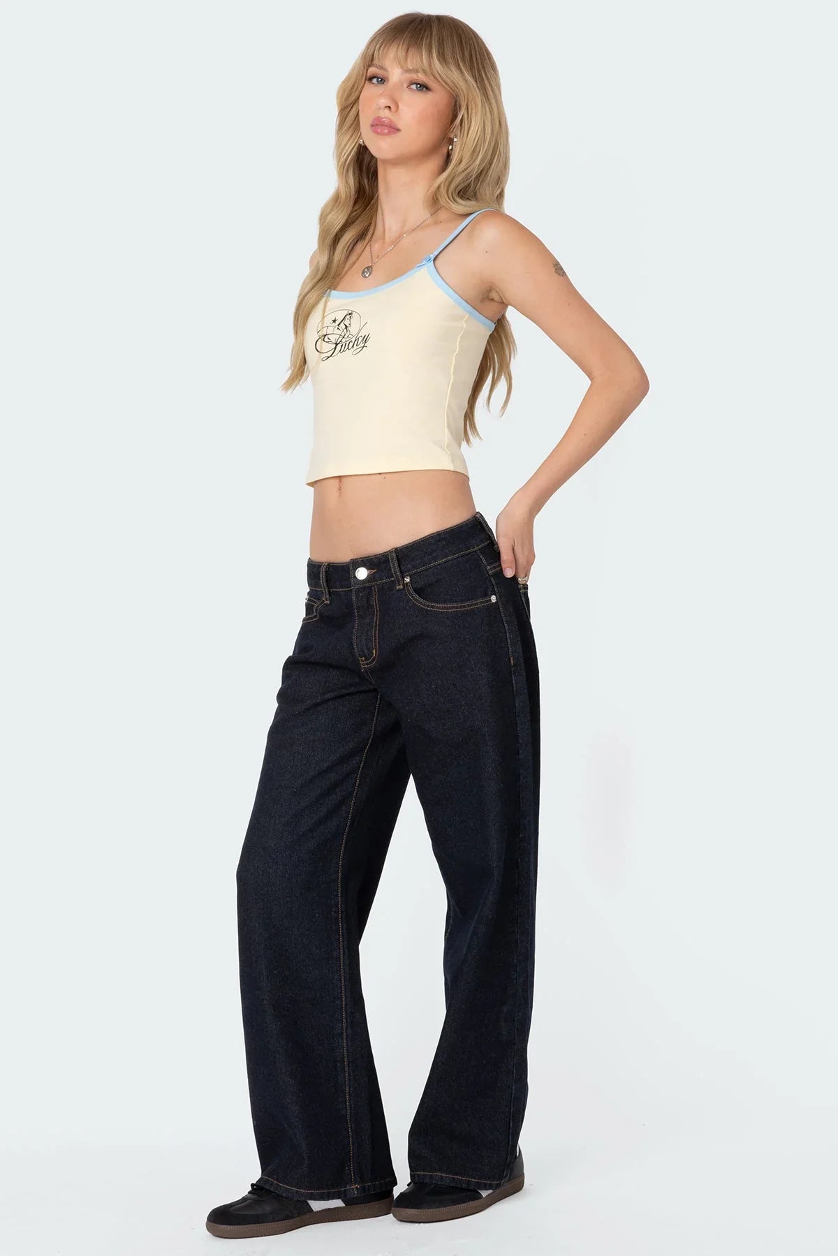 Carly Washed Low Rise Jeans