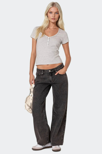 Carly Washed Low Rise Jeans