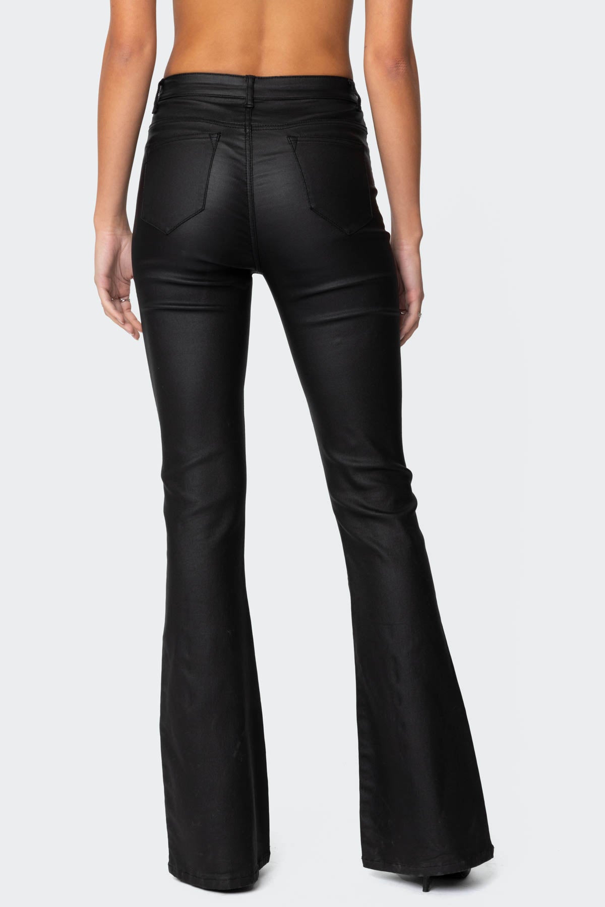 Alina Faux Leather Flare Jeans