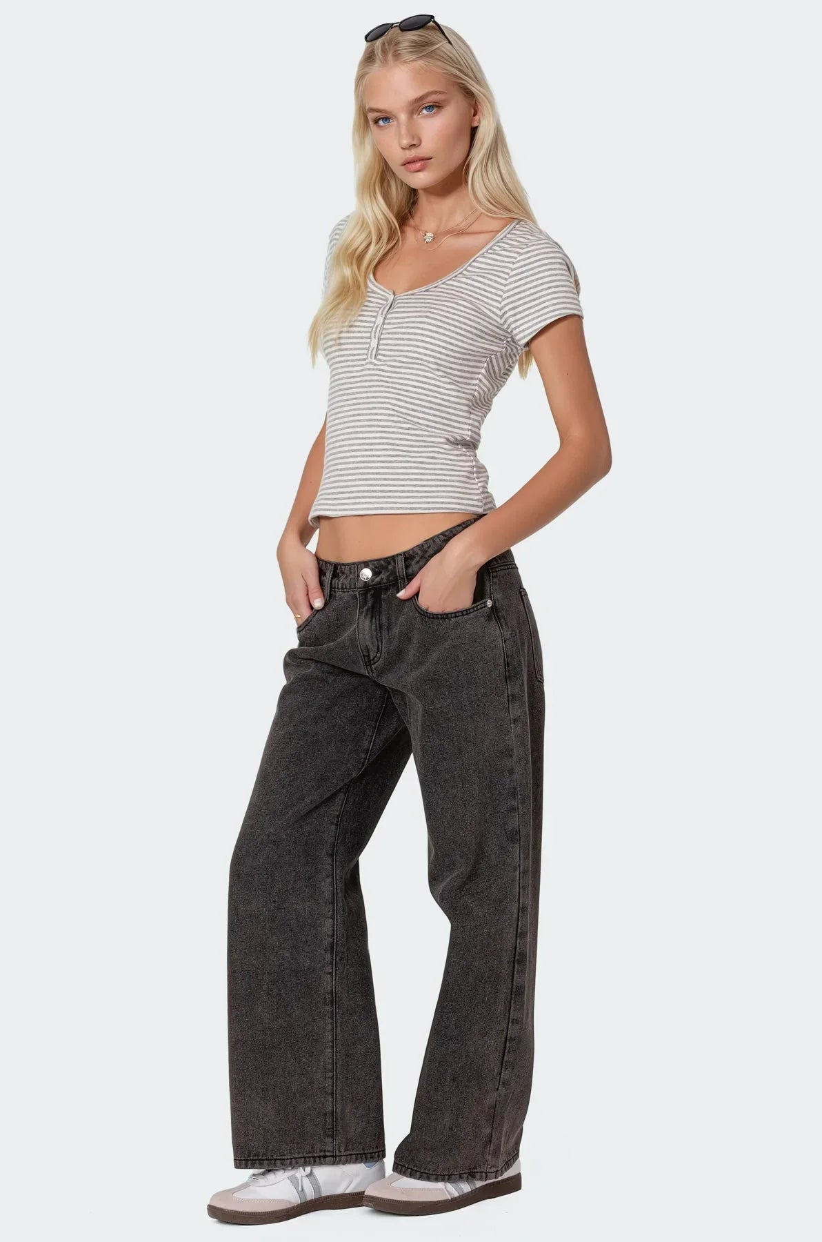Carly Washed Low Rise Jeans