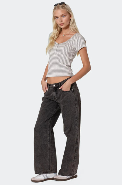 Carly Washed Low Rise Jeans