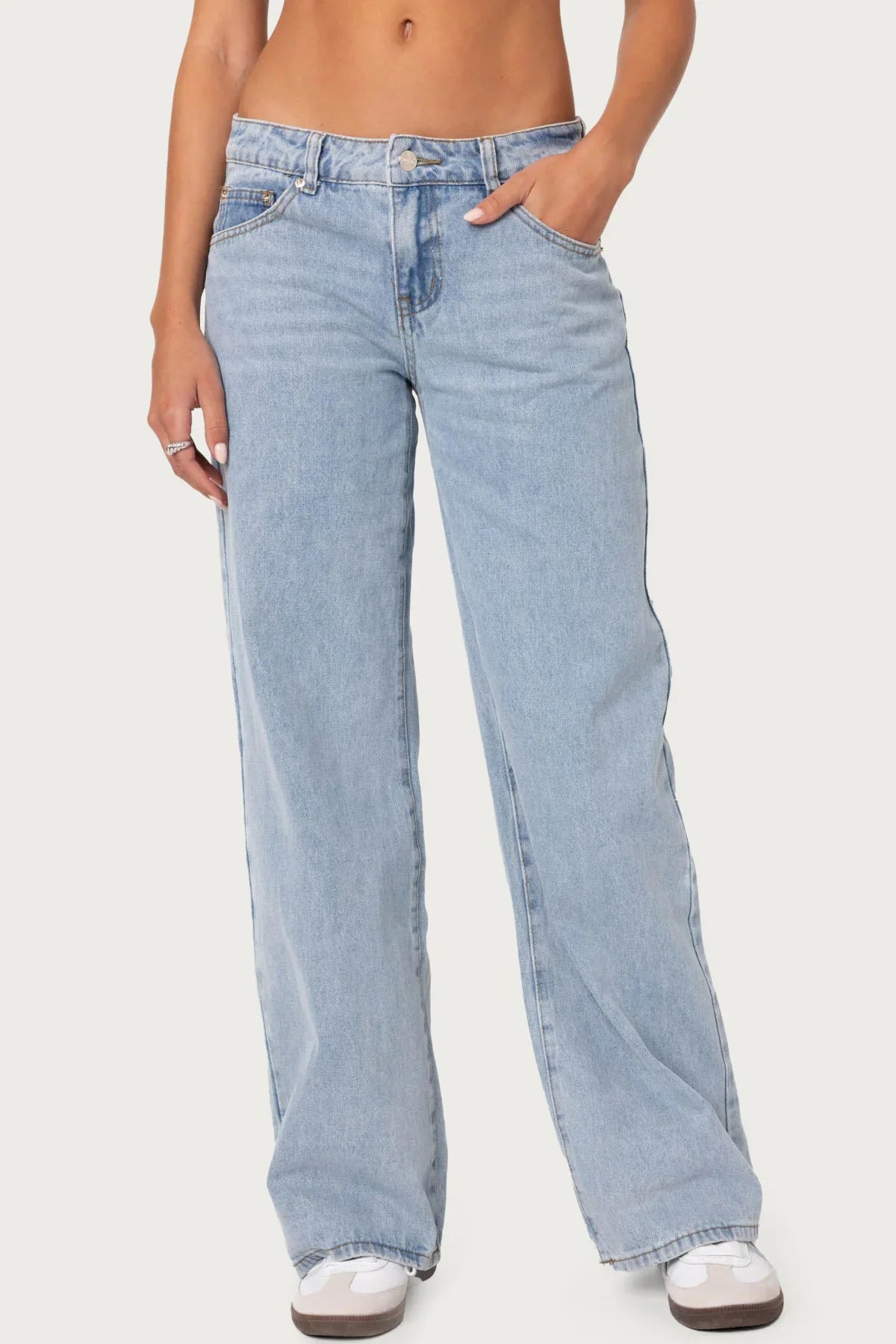 Carly Washed Low Rise Jeans