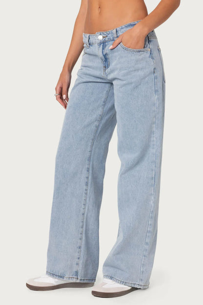 Carly Washed Low Rise Jeans
